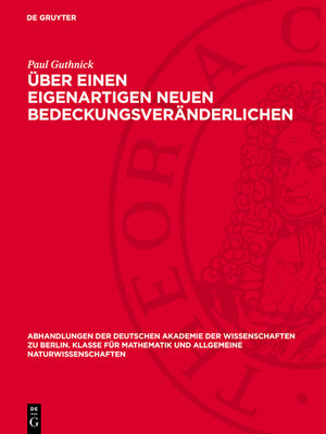 cover image of Über einen eigenartigen neuen Bedeckungsveränderlichen